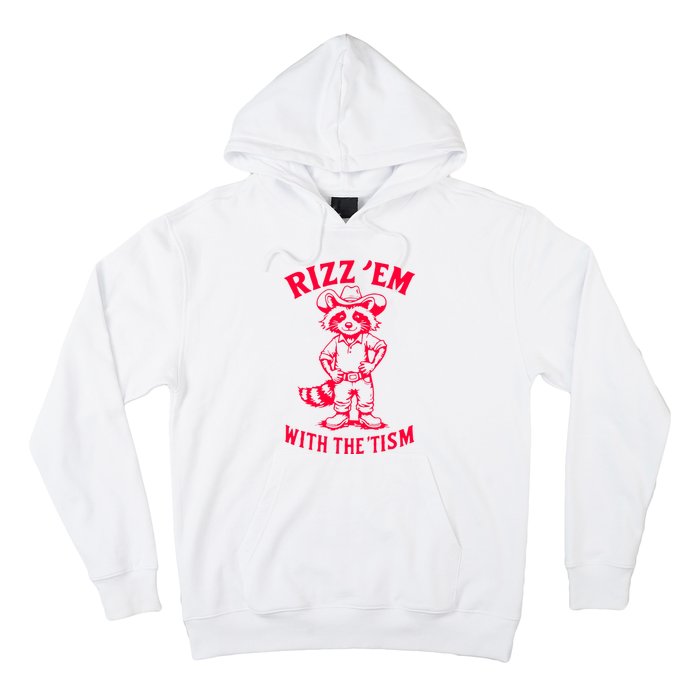 Raccoon Meme Rizz Em With The Tism Vintage Autism Awareness Hoodie