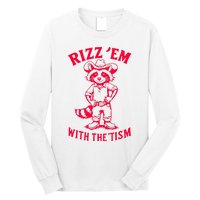 Raccoon Meme Rizz Em With The Tism Vintage Autism Awareness Long Sleeve Shirt