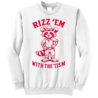 Raccoon Meme Rizz Em With The Tism Vintage Autism Awareness Sweatshirt