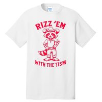 Raccoon Meme Rizz Em With The Tism Vintage Autism Awareness Tall T-Shirt