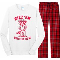 Raccoon Meme Rizz Em With The Tism Vintage Autism Awareness Long Sleeve Pajama Set