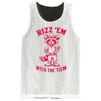 Raccoon Meme Rizz Em With The Tism Vintage Autism Awareness Mesh Reversible Basketball Jersey Tank