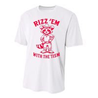 Raccoon Meme Rizz Em With The Tism Vintage Autism Awareness Performance Sprint T-Shirt