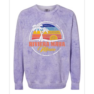 Riviera Maya Retro Sunset Colorblast Crewneck Sweatshirt