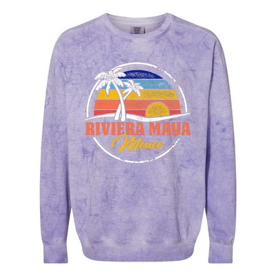 Riviera Maya Retro Sunset Colorblast Crewneck Sweatshirt