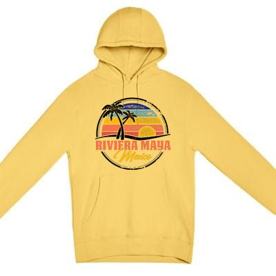 Riviera Maya Retro Sunset Premium Pullover Hoodie