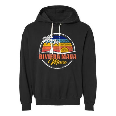 Riviera Maya Retro Sunset Garment-Dyed Fleece Hoodie