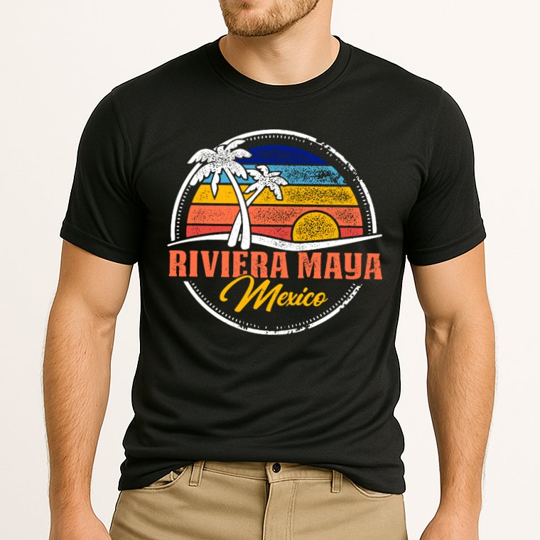 Riviera Maya Retro Sunset Performance Shirt