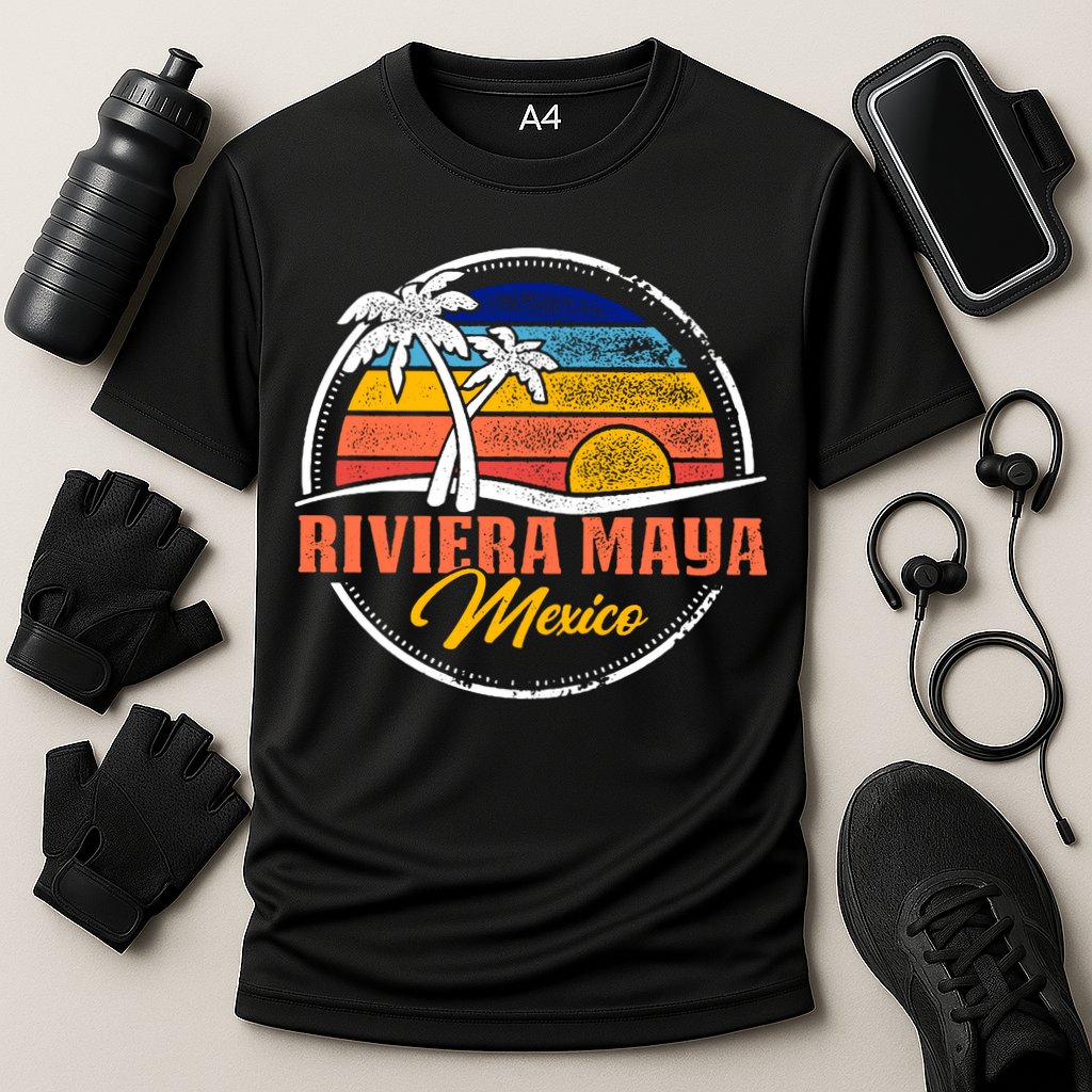 Riviera Maya Retro Sunset Performance Shirt