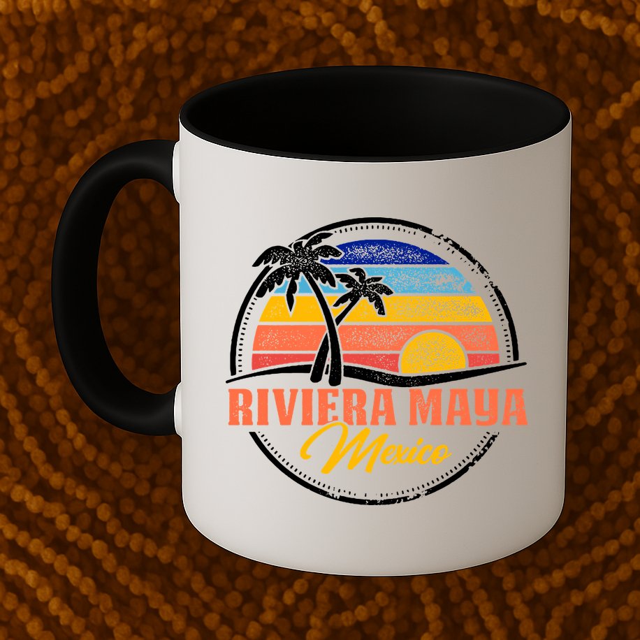 Riviera Maya Retro Sunset Mug