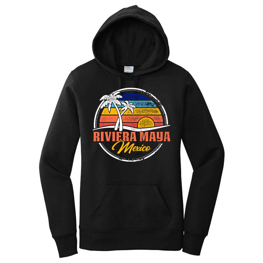 Riviera Maya Retro Sunset Women's Pullover Hoodie