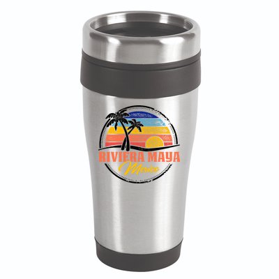 Riviera Maya Retro Sunset 16oz Travel Tumbler