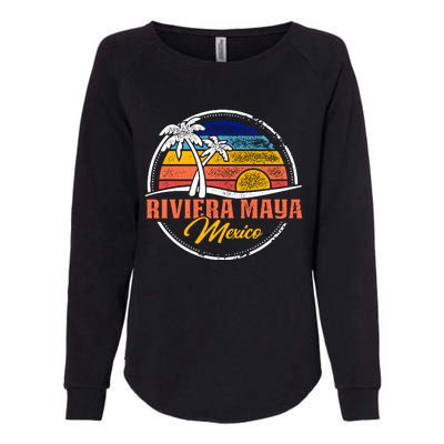 Riviera Maya Retro Sunset Womens California Wash Sweatshirt