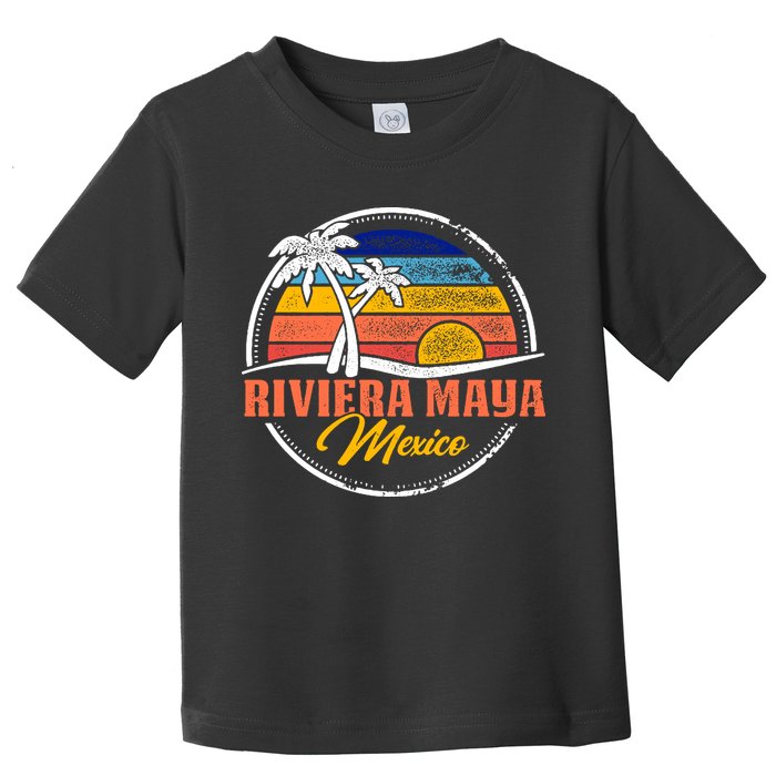 Riviera Maya Retro Sunset Toddler T-Shirt
