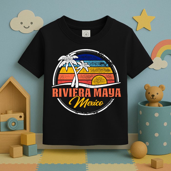 Riviera Maya Retro Sunset Toddler T-Shirt
