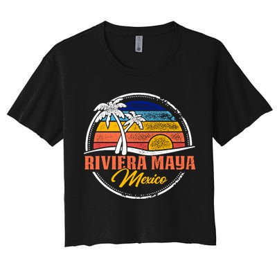 Riviera Maya Retro Sunset Crop Top