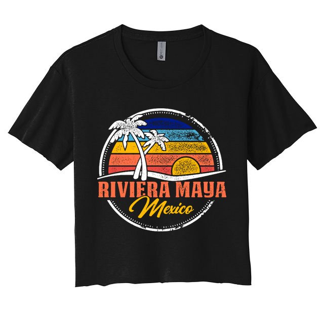 Riviera Maya Retro Sunset Crop Top