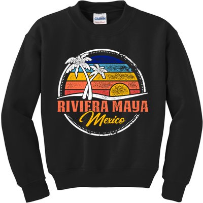 Riviera Maya Retro Sunset Kids Sweatshirt