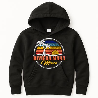 Riviera Maya Retro Sunset Kids Hoodie