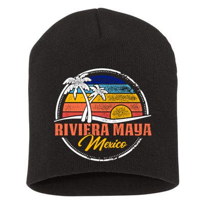 Riviera Maya Retro Sunset Short Acrylic Beanie