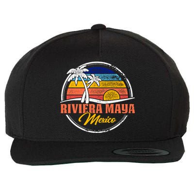 Riviera Maya Retro Sunset Wool Snapback Cap