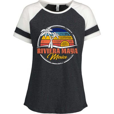 Riviera Maya Retro Sunset Enza Ladies Jersey Colorblock Tee