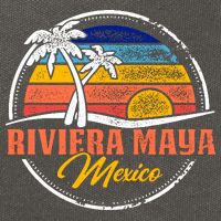 Riviera Maya Retro Sunset Cotton Canvas Backpack