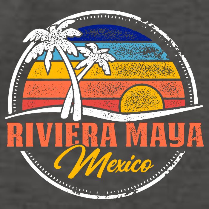 Riviera Maya Retro Sunset Vector Backpack
