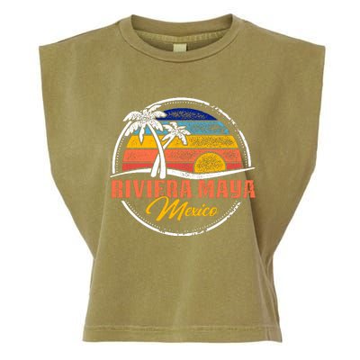 Riviera Maya Retro Sunset Garment-Dyed Women's Muscle Tee