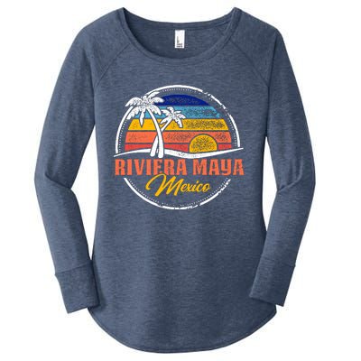 Riviera Maya Retro Sunset Women's Perfect Tri Tunic Long Sleeve Shirt