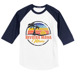 Riviera Maya Retro Sunset Baseball Sleeve Shirt