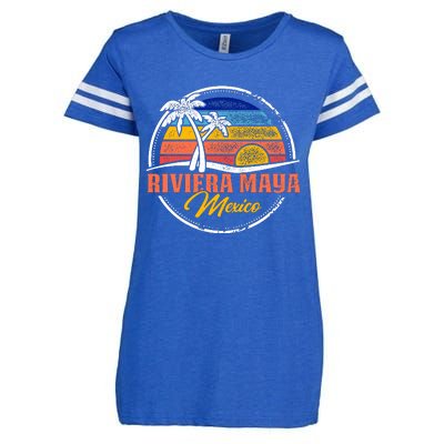 Riviera Maya Retro Sunset Enza Ladies Jersey Football T-Shirt