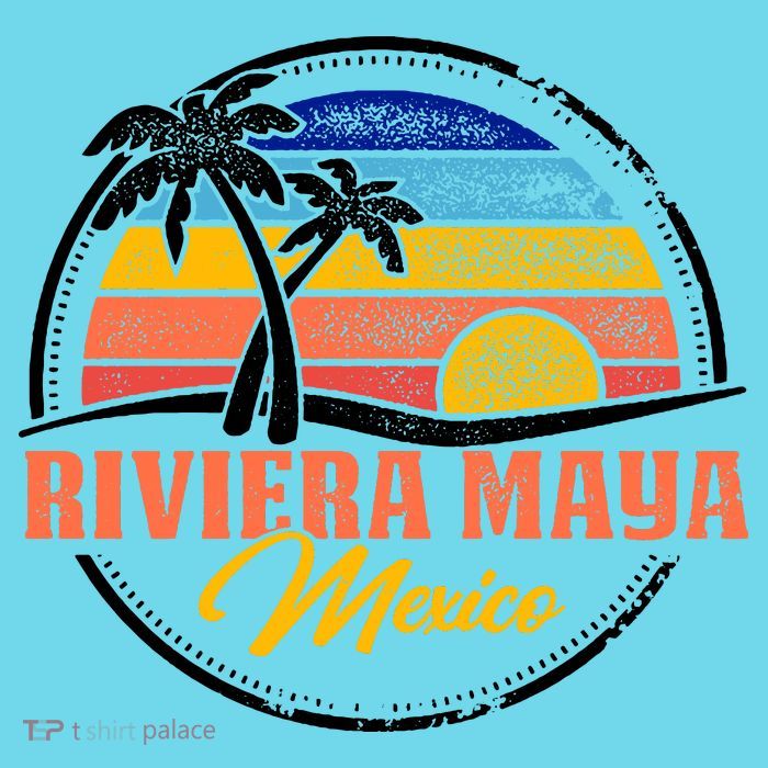 Riviera Maya Retro Sunset Button