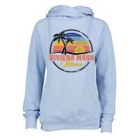 Riviera Maya Retro Sunset Womens Funnel Neck Pullover Hood