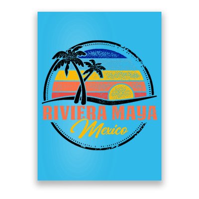 Riviera Maya Retro Sunset Poster