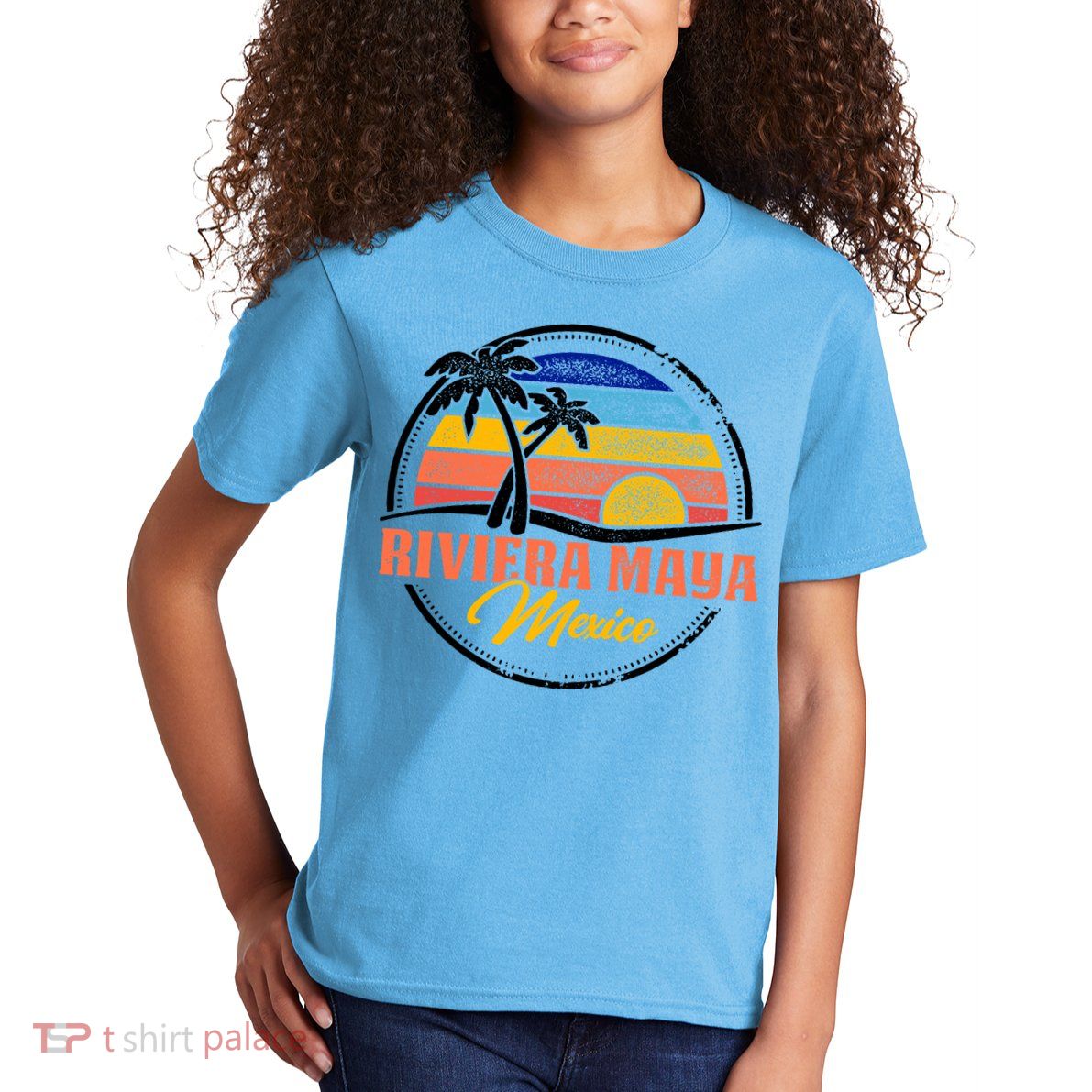 Riviera Maya Retro Sunset Kids T-Shirt