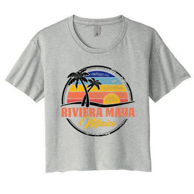 Riviera Maya Retro Sunset Women's Crop Top Tee