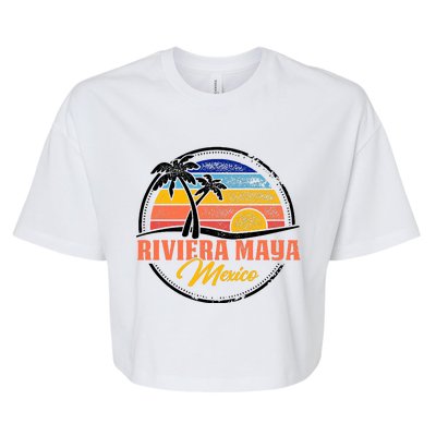 Riviera Maya Retro Sunset Bella+Canvas Jersey Crop Tee