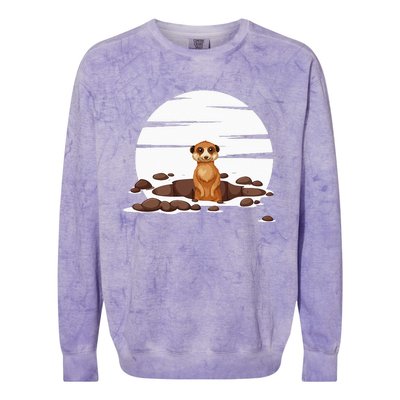 Retro Meerkat Colorblast Crewneck Sweatshirt