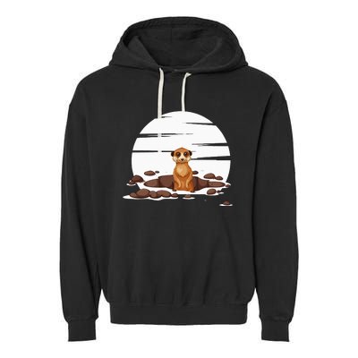 Retro Meerkat Garment-Dyed Fleece Hoodie