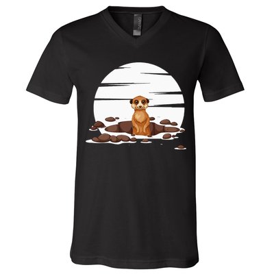 Retro Meerkat V-Neck T-Shirt