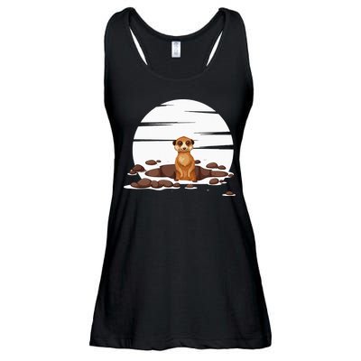 Retro Meerkat Ladies Essential Flowy Tank
