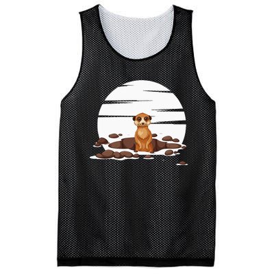 Retro Meerkat Mesh Reversible Basketball Jersey Tank