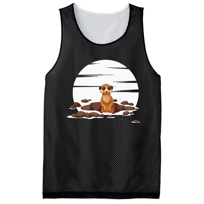 Retro Meerkat Mesh Reversible Basketball Jersey Tank