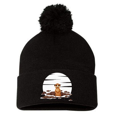 Retro Meerkat Pom Pom 12in Knit Beanie