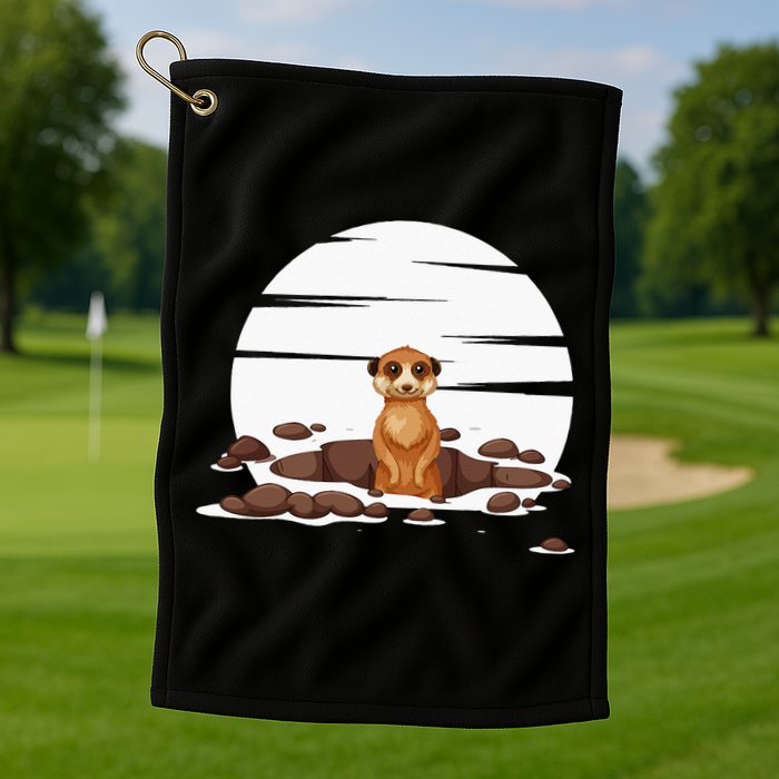 Retro Meerkat Golf Towel