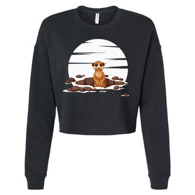 Retro Meerkat Cropped Pullover Crew