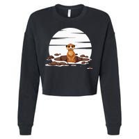 Retro Meerkat Cropped Pullover Crew