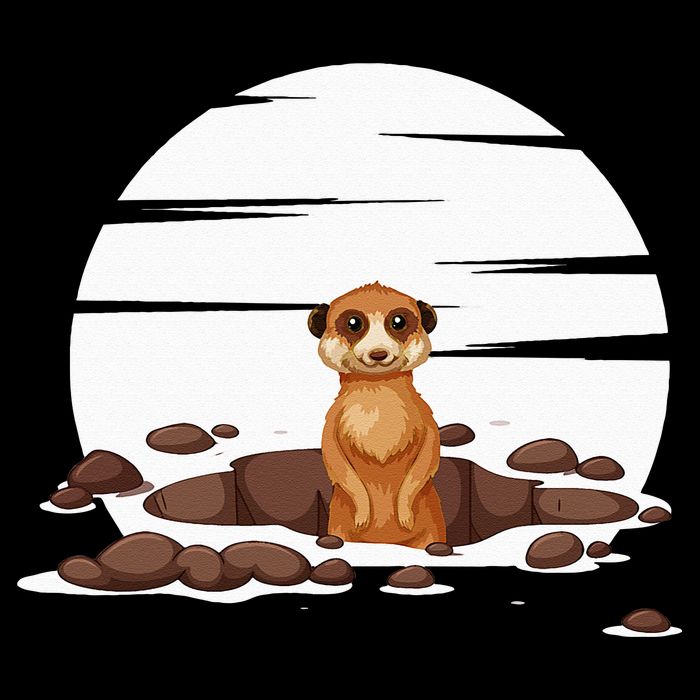 Retro Meerkat Cropped Pullover Crew