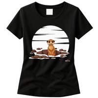 Retro Meerkat Womens T-Shirt